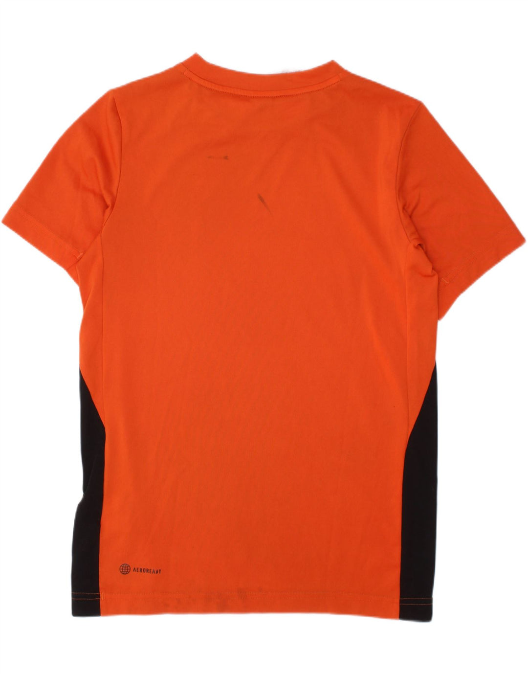 ADIDAS Boys Aeroready T-Shirt Top 11-12 Years Orange Colourblock Poliester