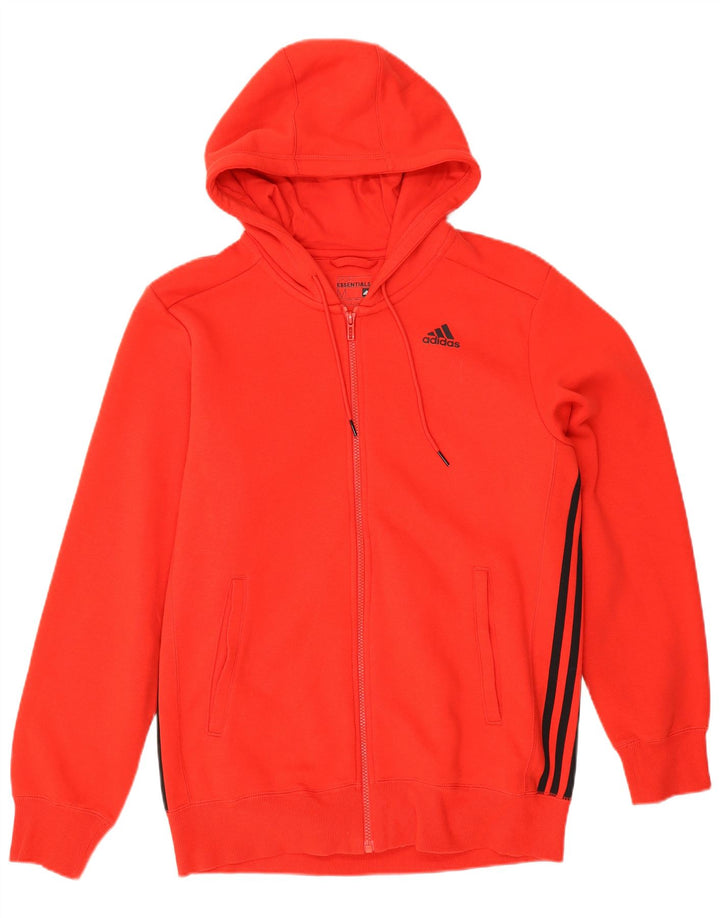 Adidas muški pulover s kapuljačom na patentni zatvarač srednje crvene boje
