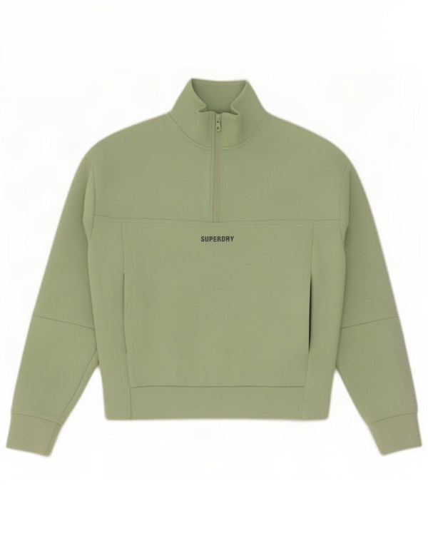 Superdry ženska majica s prekomjernim izrezom s patentnim zatvaračem UK 6 XS zelena