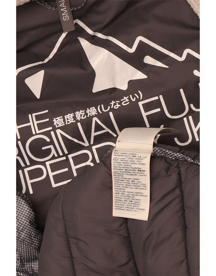 SUPERDRY Womens Hooded Padded Coat UK 10 Small Grey Polyester