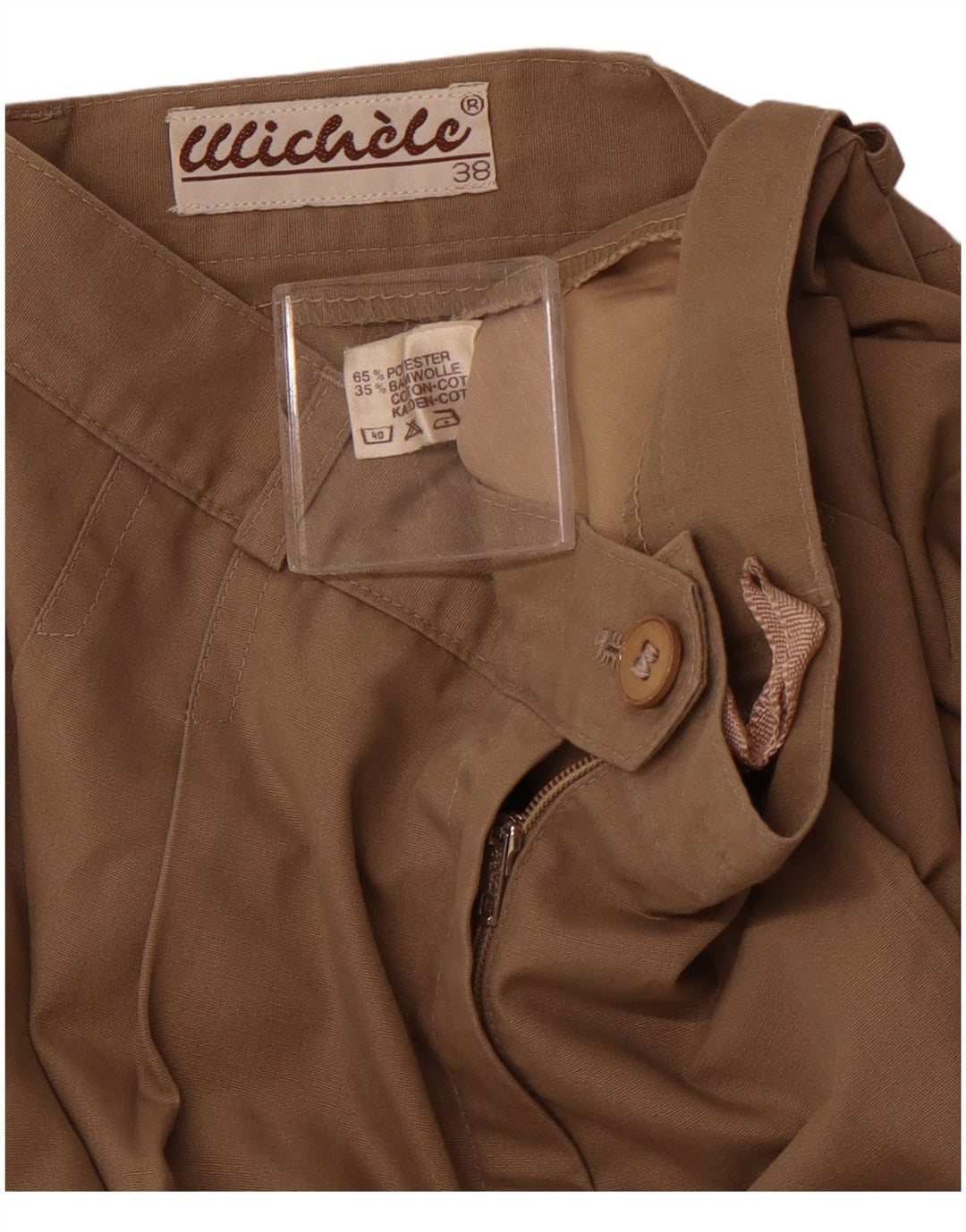 VINTAGE ženske kratke bermude visokog struka IT 38 XS W26 smeđi poliester