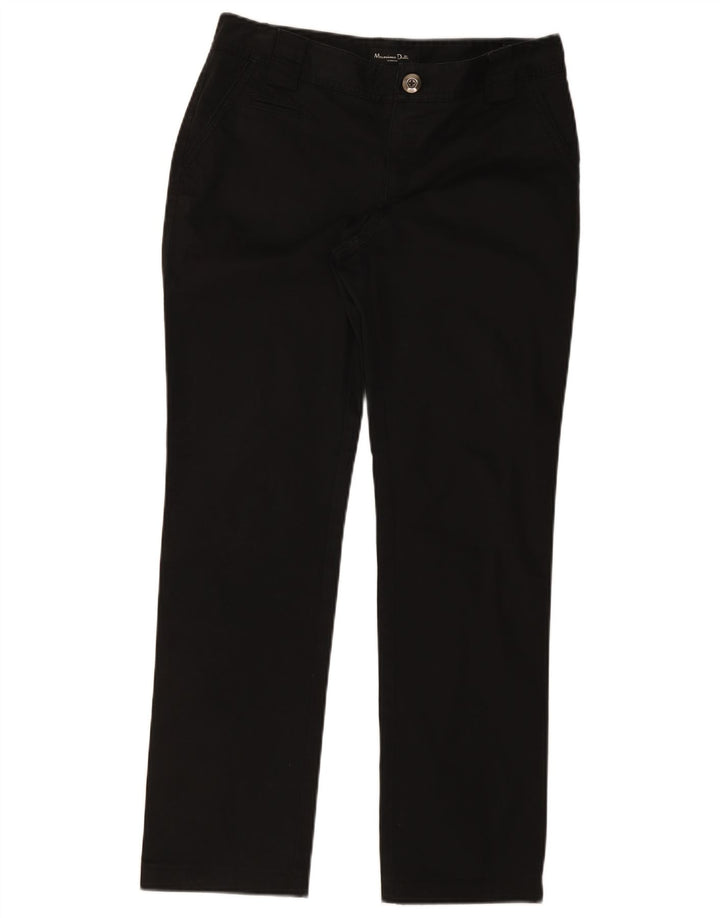 Ženske ravne chino hlače Massimo Dutti EU 40 srednje W30 L30 crne