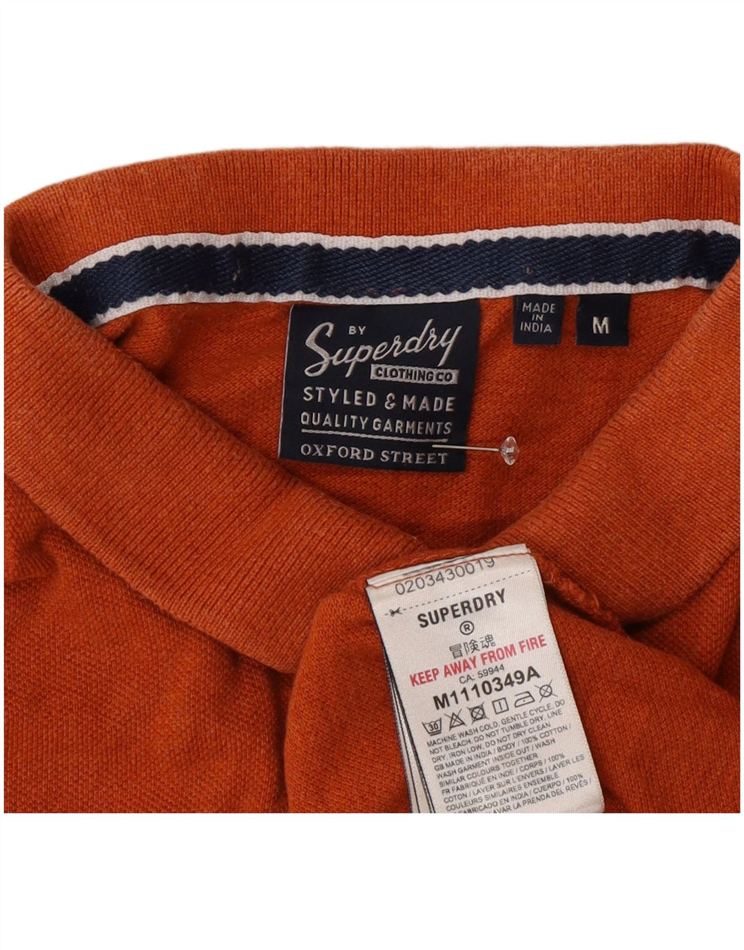 Superdry muška polo majica srednje veličine, narančasta, pamuk
