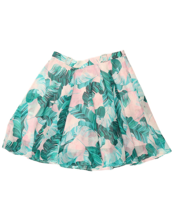 GUESS ženska suknja A-kroja UK 12 srednje W28 plavi cvjetni poliester