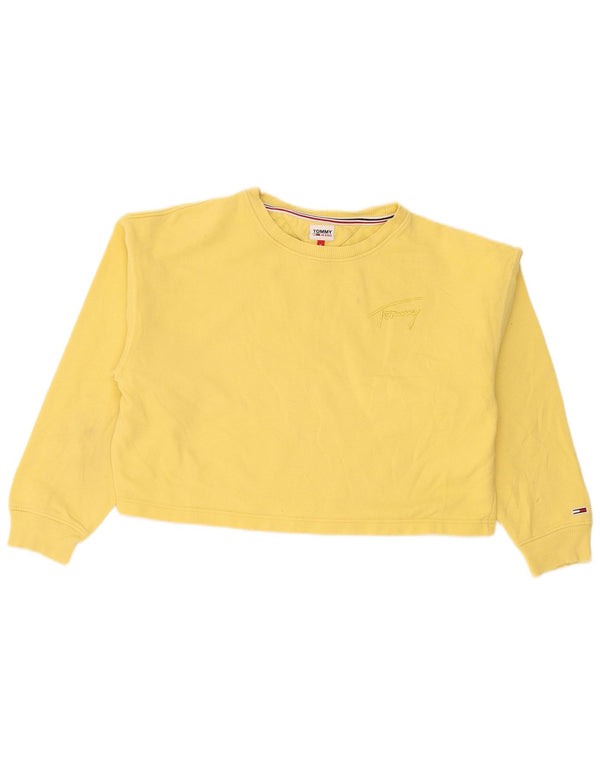 Tommy Hilfiger Ženski kratki džemper UK 14 srednje žuti pamuk