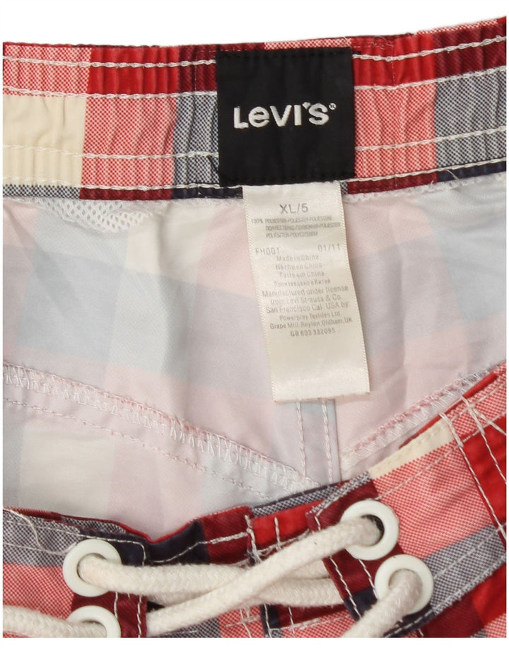 Levi's muške kratke hlače za plivanje XL crveno karirani poliester