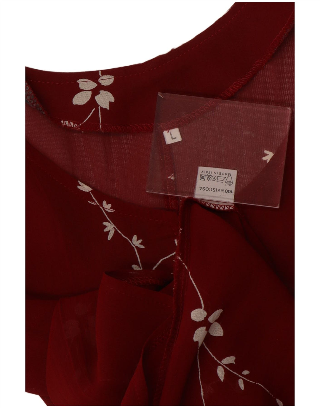 VINTAGE ženska maksi haljina bez rukava UK 14 Velika crvena cvjetna viskoza