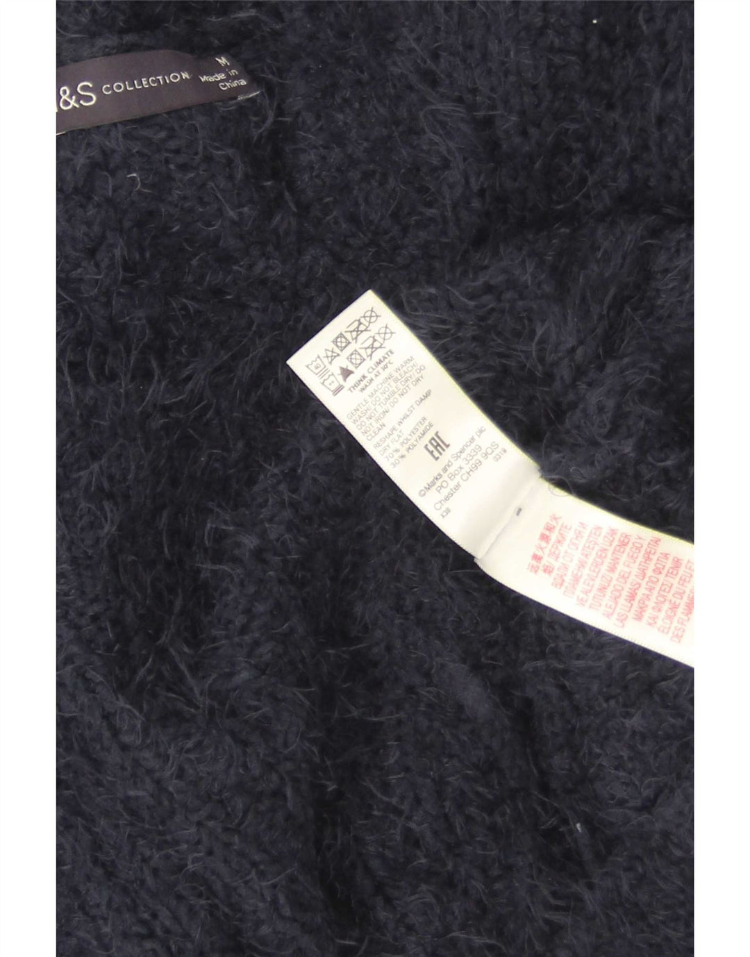 Marks & Spencer ženski kardigan pulover UK 14 Srednji tamnoplavi poliester
