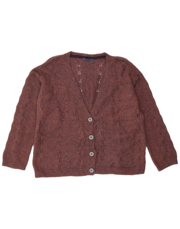 Bijeli ženski džemper slobodnog kroja UK 14 Srednje kestenjasti akril