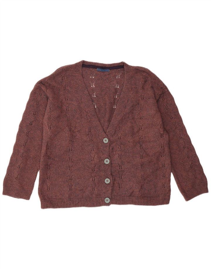 Bijeli ženski džemper slobodnog kroja UK 14 Srednje kestenjasti akril