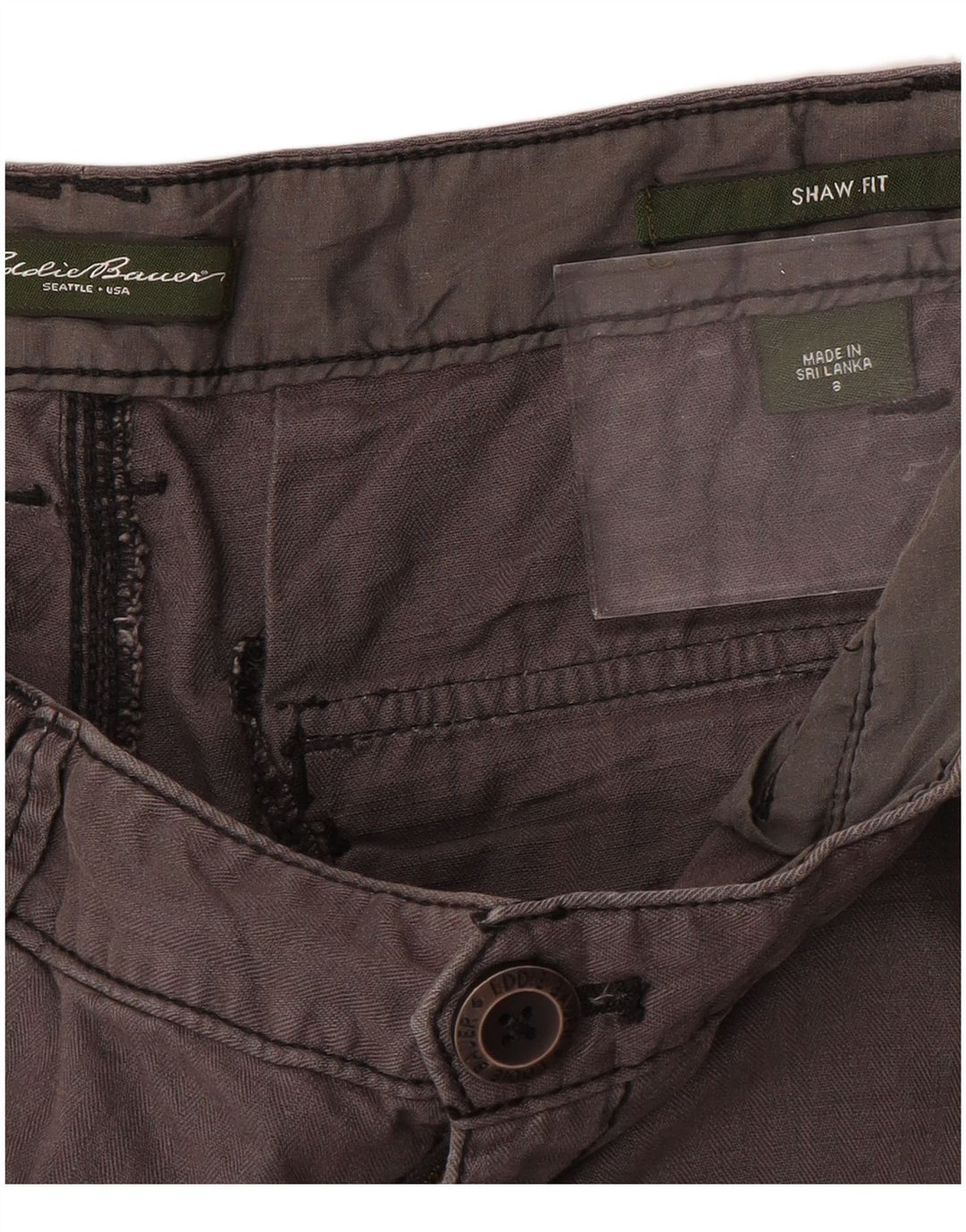EDDIE BAUER Ženske ravne skraćene hlače US 8 srednje W32 L23 sive