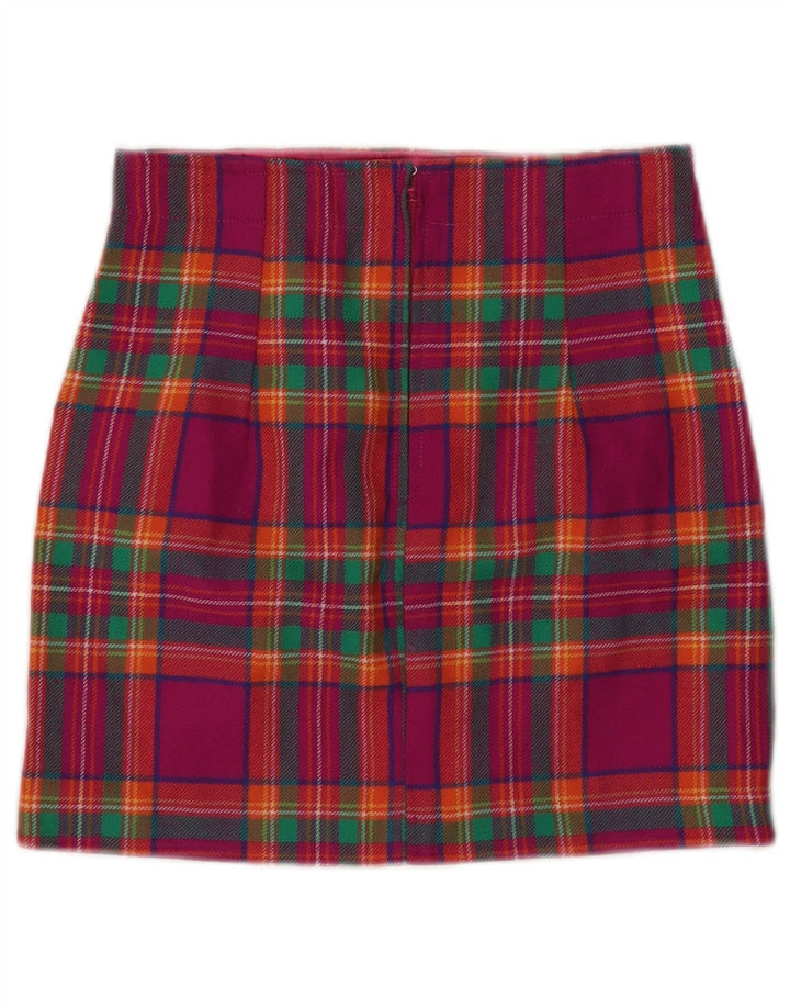 VINTAGE ženska mini suknja W24 XS ružičasta karirana