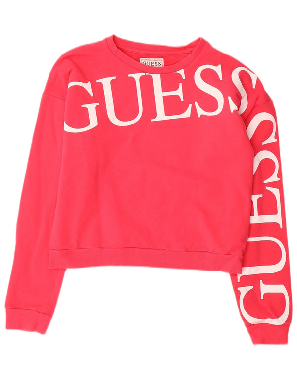 GUESS Sweatshirt majica s kratkim crtama za djevojčice 13-14 godina, ružičasti pamuk
