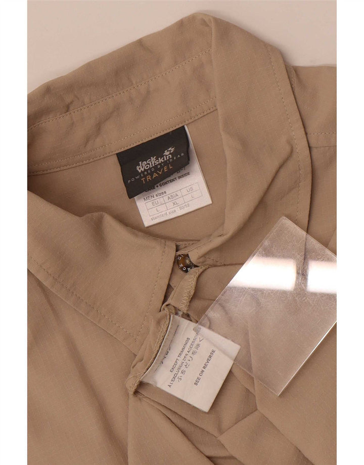 Jack Wolfskin muška majica kratkih rukava velika bež poliamid