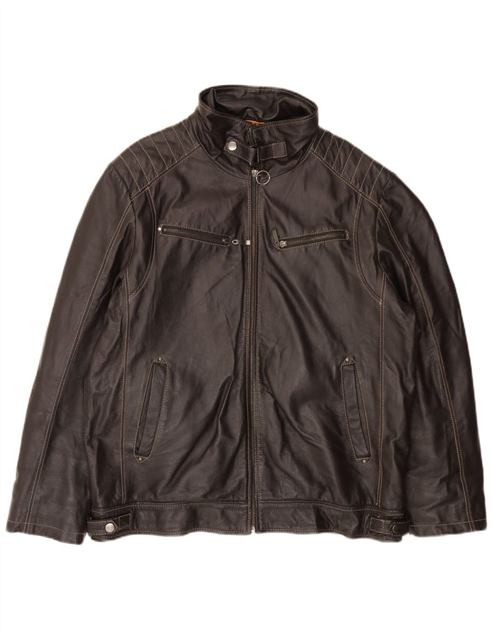 KARTEL muška kožna jakna UK 38 srednje smeđa koža