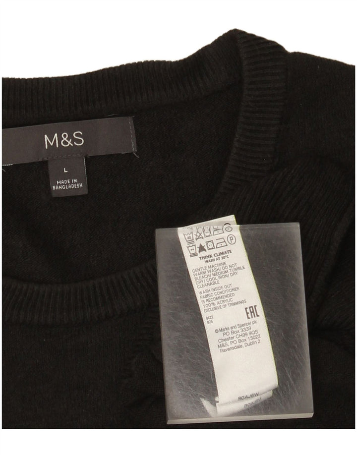 Marks & Spencer muški pulover s okruglim izrezom, veliki crni akril