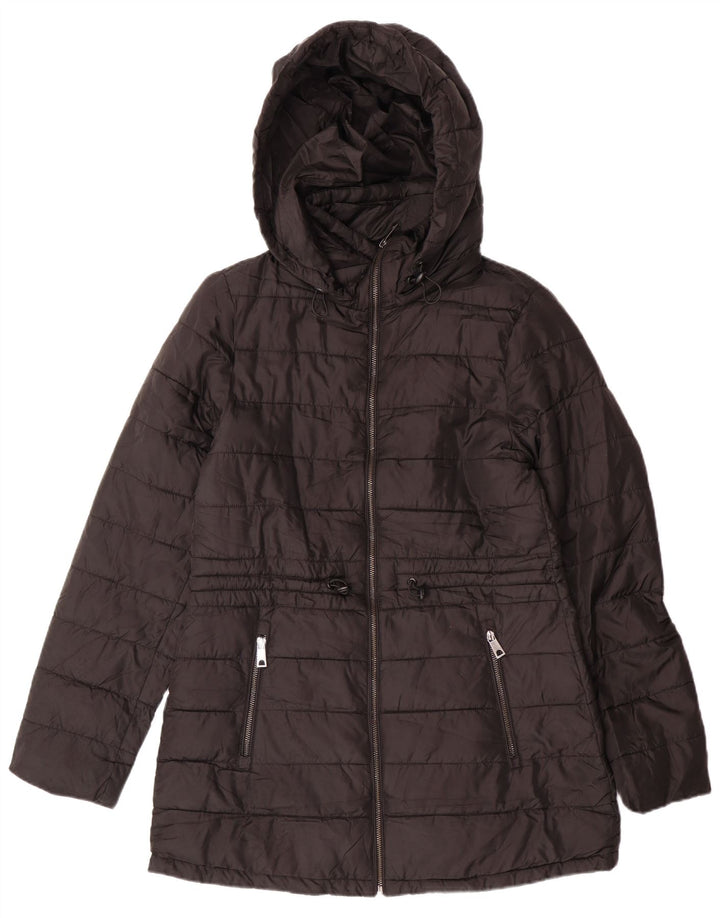 ZARA ženska podstavljena jakna s kapuljačom UK 10, mali crni poliester