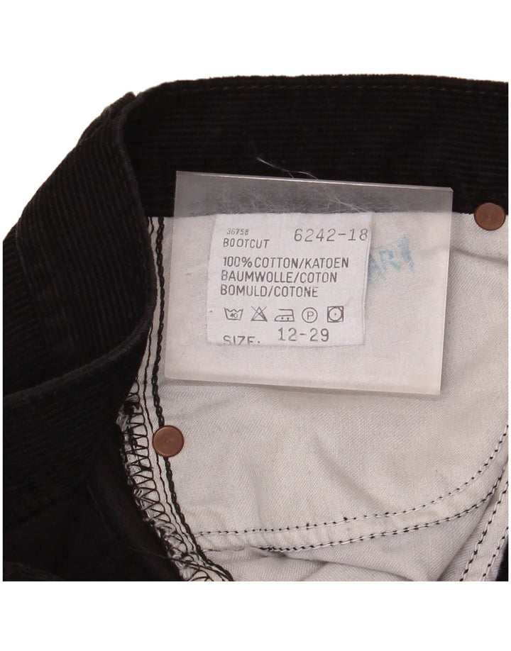 LEE Ženske ravne hlače od samta visokog struka US 12 Large W29 L30 Crne