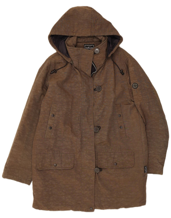 Kipling ženski kaput s kapuljačom UK 16 Veliki kaki najlon sa životinjskim printom