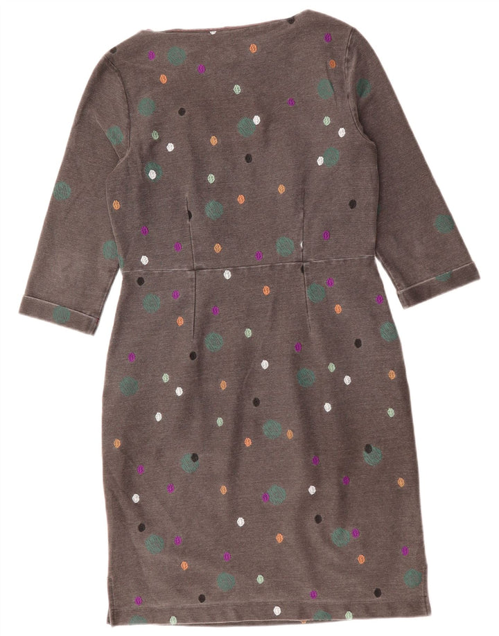 WHITE STUFF Ženska plašt haljina 3/4 rukava UK 12 Srednje siva točkasta