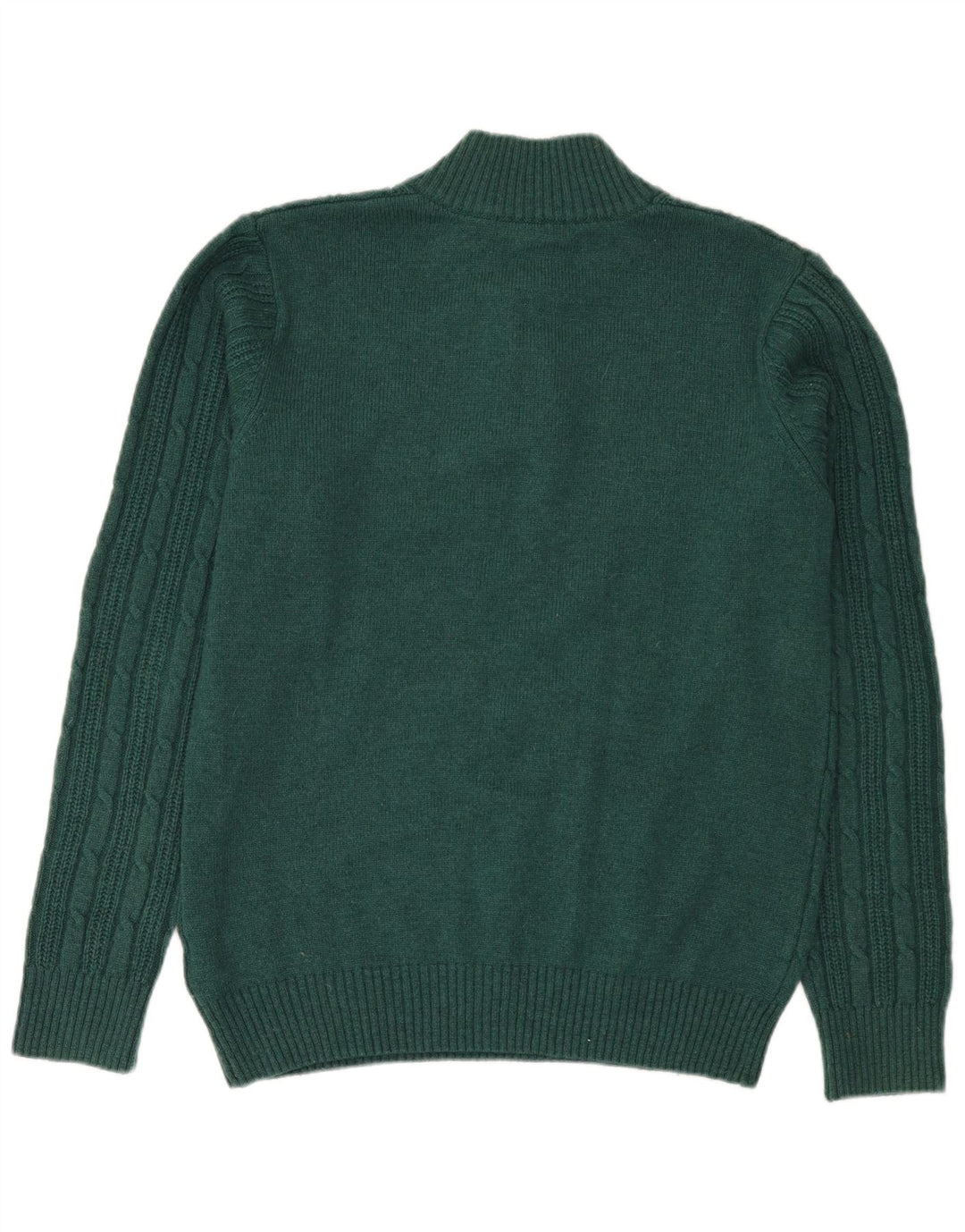 Crew Clothing Muški džemper s dugmadima i ovratnikom Srednje zeleni najlon