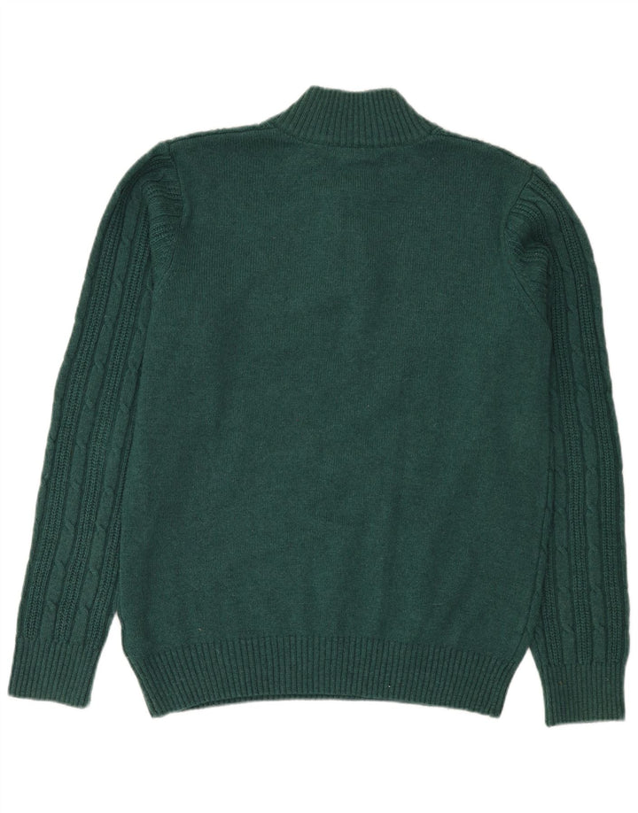 Crew Clothing Muški džemper s dugmadima i ovratnikom Srednje zeleni najlon