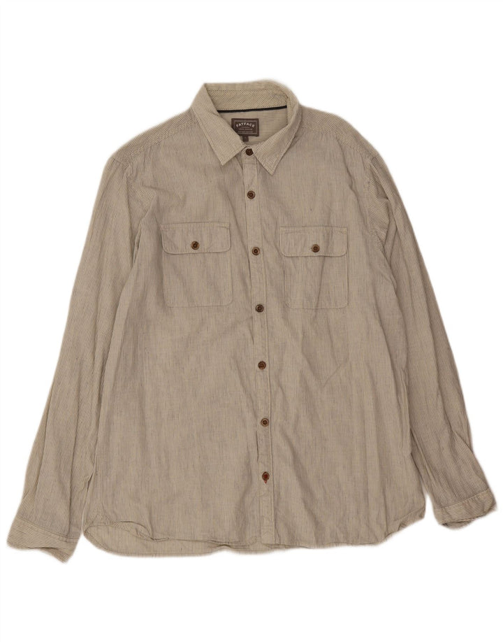 Fat Face Muška košulja Large Beige Pinstripe Lan