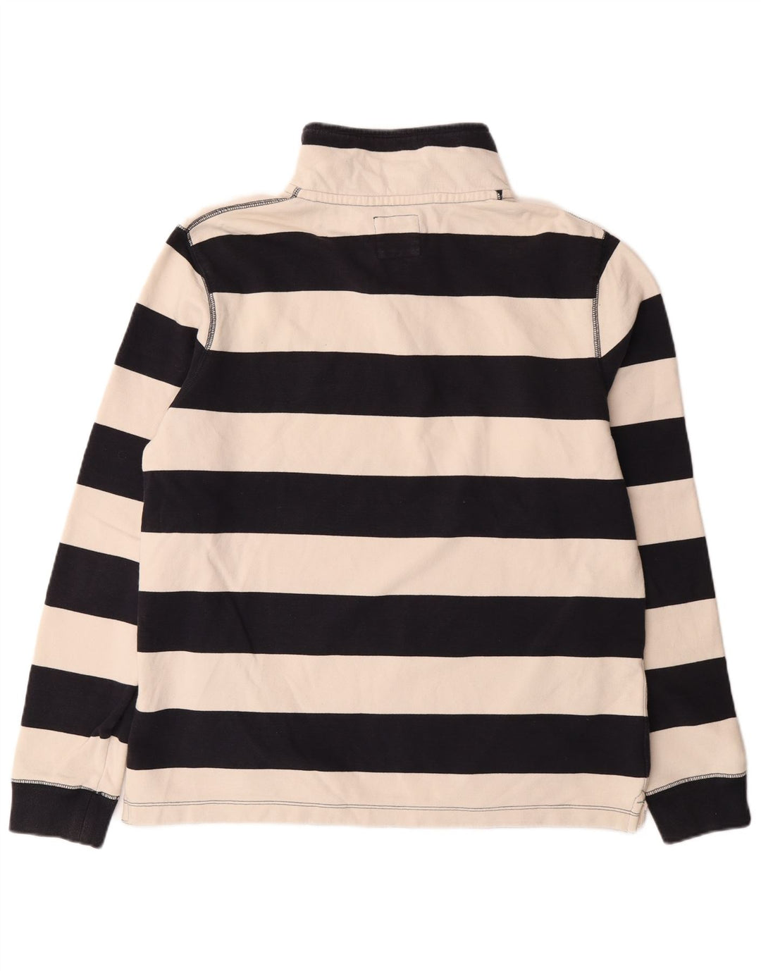 FAT FACE Muška dukserica s dugmadima i izrezom srednje tamnoplave pruge