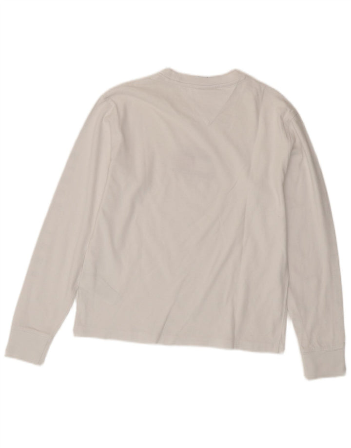 TOMMY HILFIGER Ženska grafička majica kratkih rukava UK 10 Small White Cotton