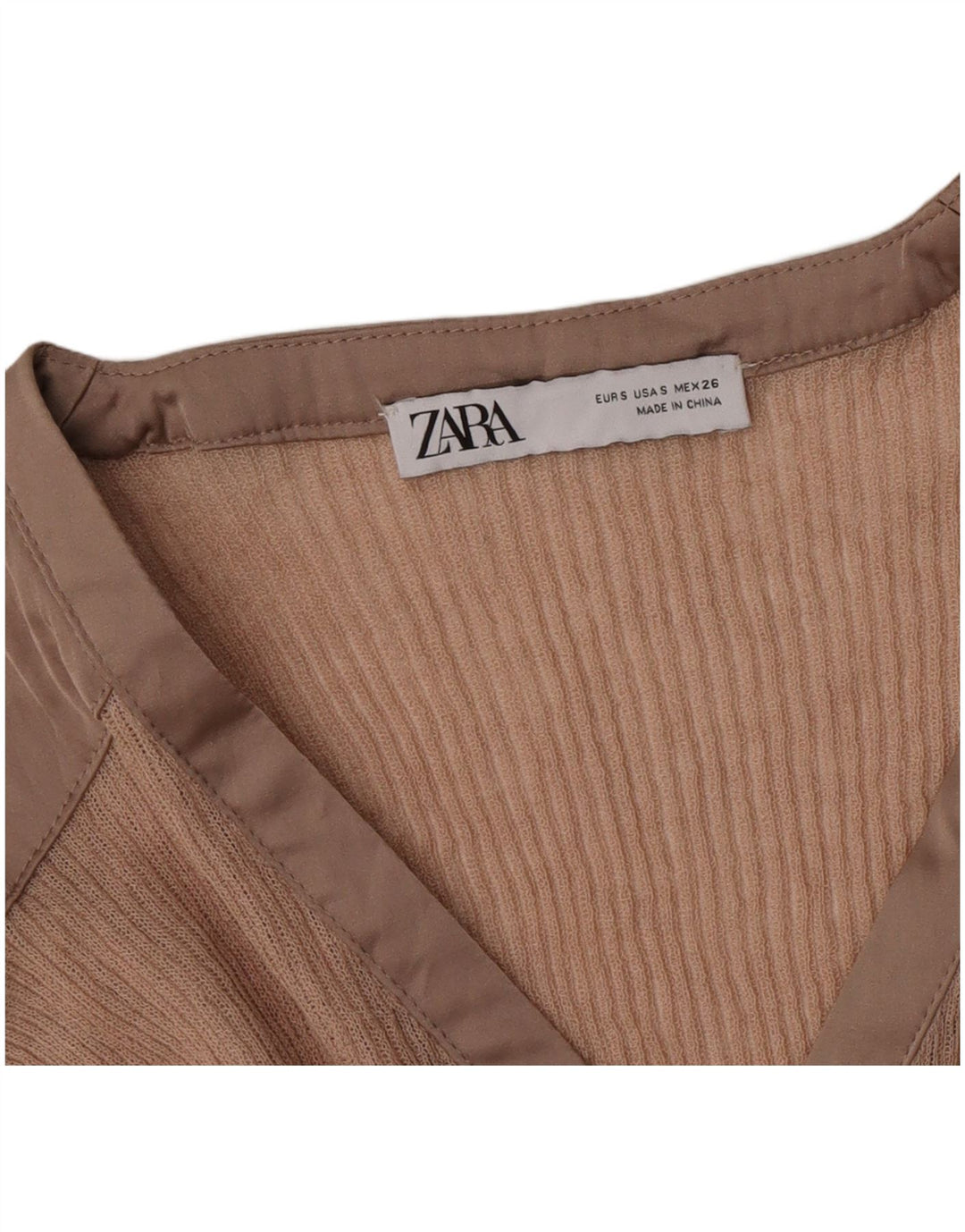 Zara ženska majica dugih rukava UK 10 Small Beige Colourblock