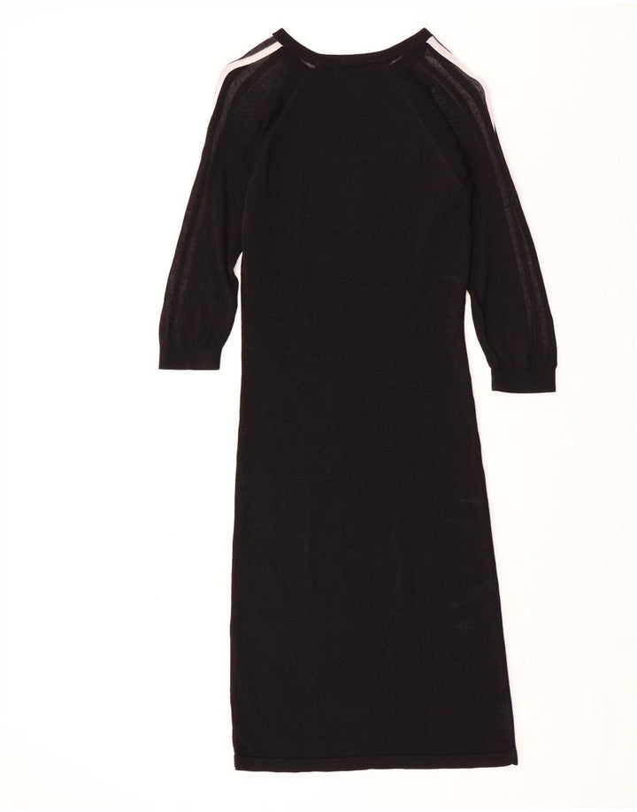 ADIDAS Ženska džemper haljina 3/4 rukava UK 14 srednje crna rejona