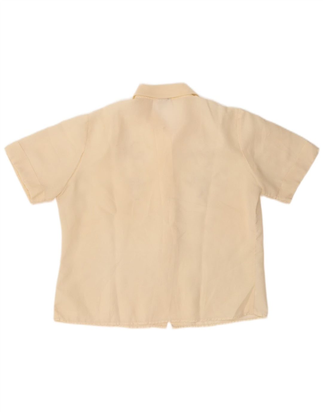 VINTAGE Ženska košulja kratkih rukava UK 14 Srednje žuta cvjetna