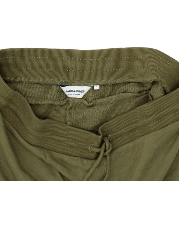 JACK & JONES Mens Sport Shorts Large Khaki Cotton Vintage Jack & Jones and Second-Hand Jack & Jones from Messina Hembry 