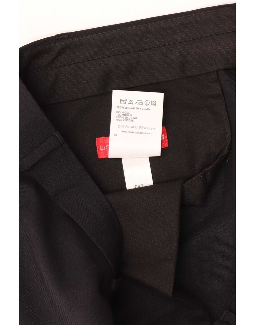 Marks & Spencer muške hlače ravnog odijela W40 L31 crna vuna