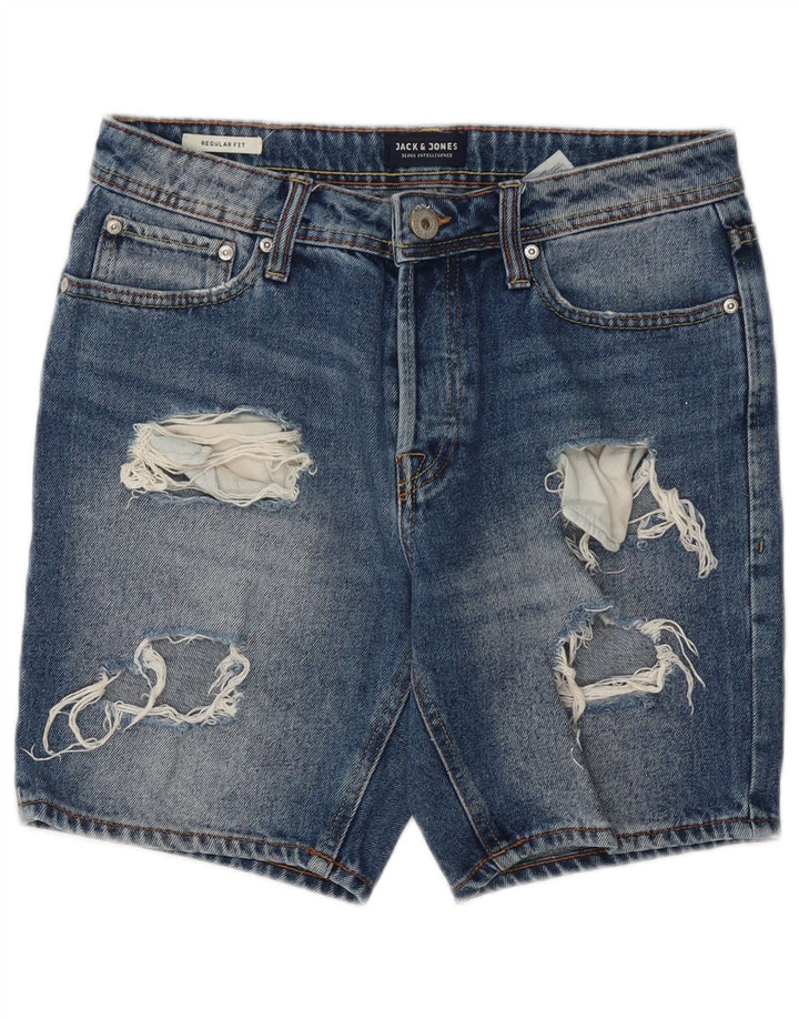 Jack & Jones muške kratke traper kratke hlače običnog kroja, W28, plavi pamuk