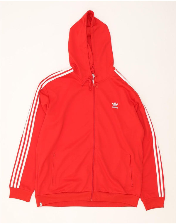 Adidas muški pulover s kapuljačom s patentnim zatvaračem XL, crveni poliester