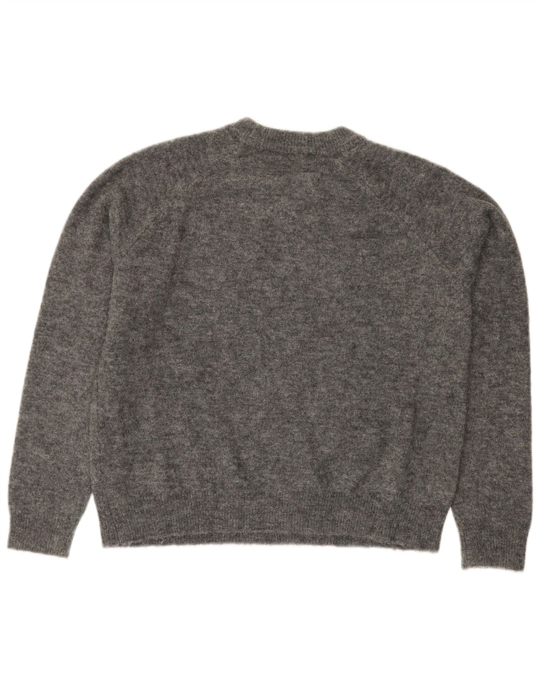 ZARA Womens Crew Neck Jumper Sweater UK 14 Medium Grey Nylon