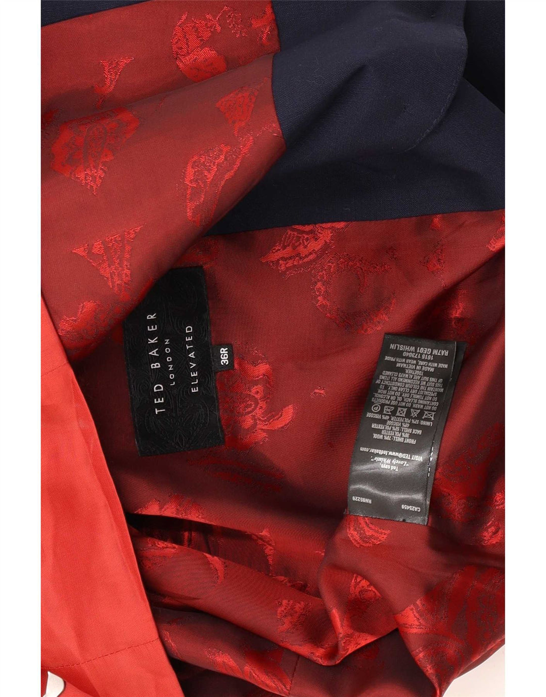 Ted Baker Muški prsluk s 4 gumba UK 36 Mali mornarsko plava vuna