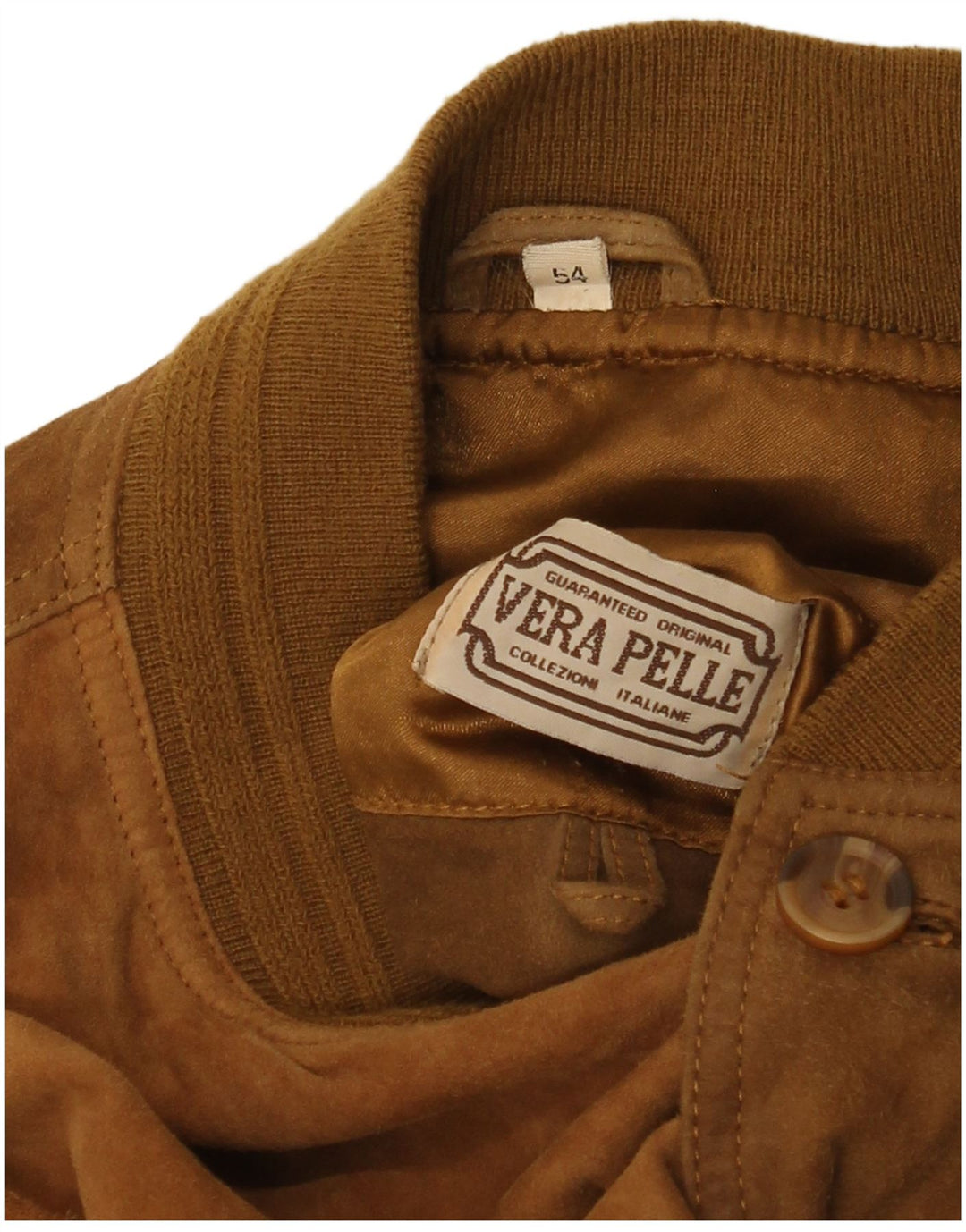 Vintage muška bomber jakna od brušene kože IT 54 2XL smeđa koža