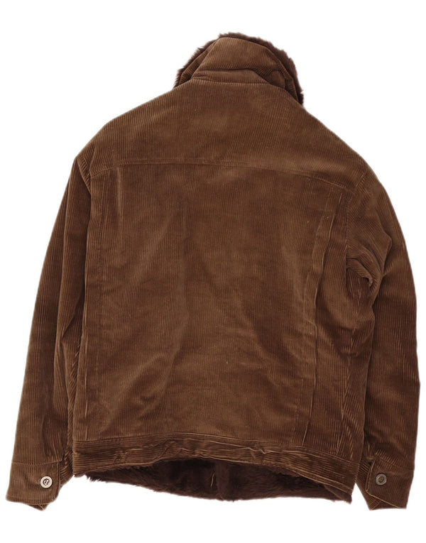 Vintage muška Sherpa jakna od samta UK 36 Mala smeđa