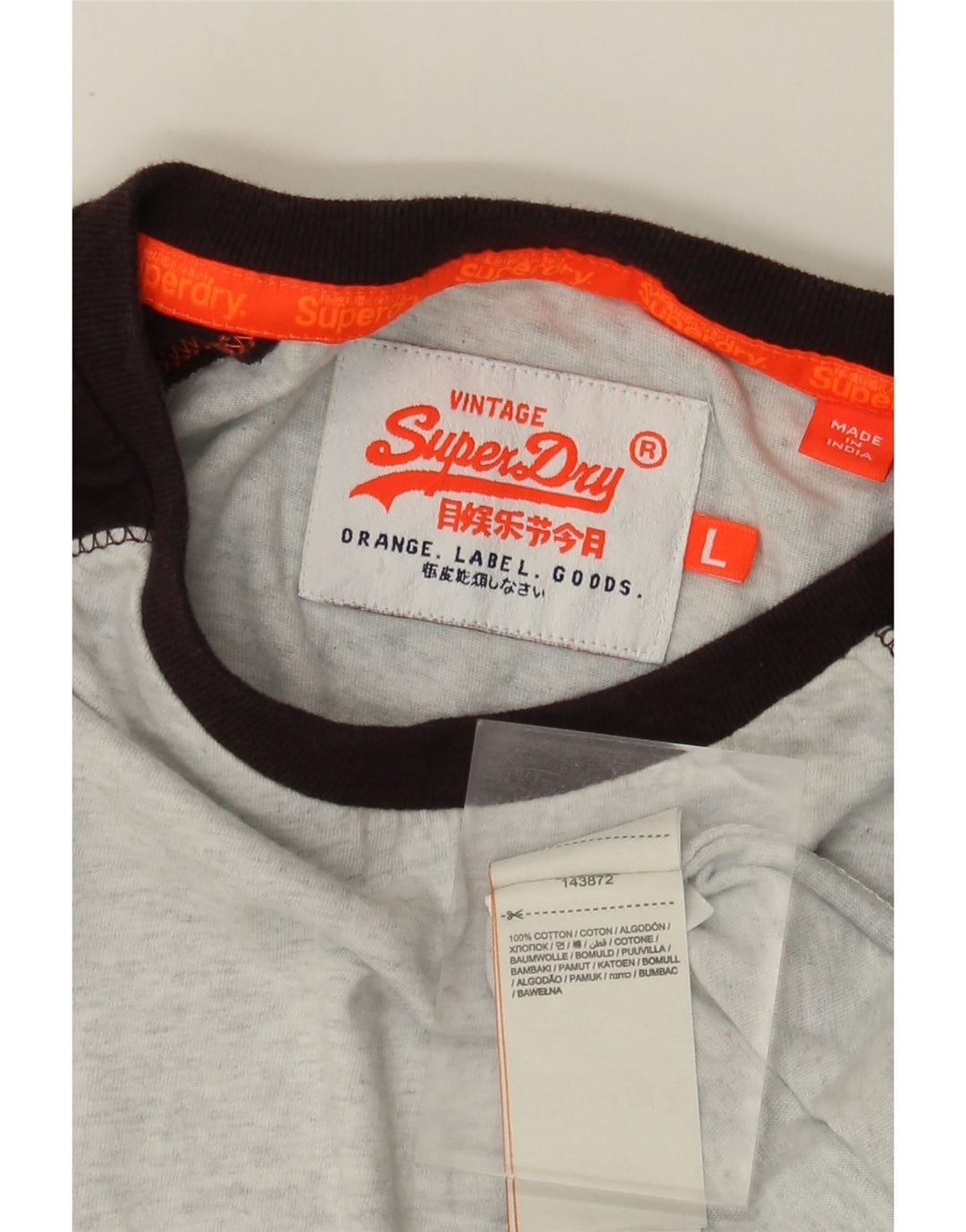 Superdry muška majica dugih rukava, veliki sivi pamuk u blokovima boja