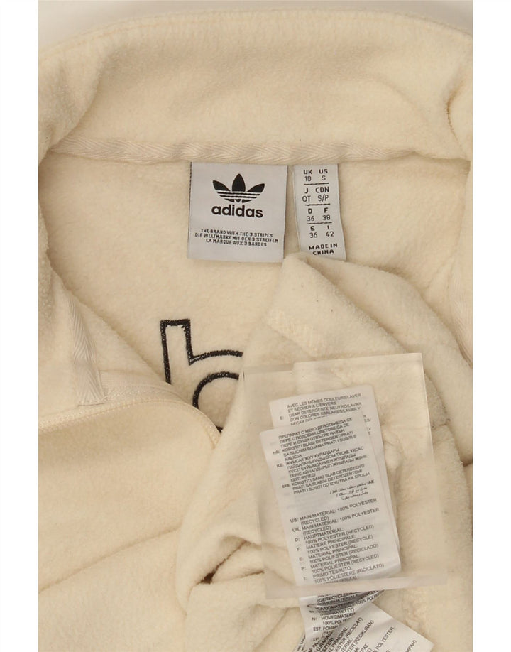 ADIDAS ženski džemper od flisa s velikim grafičkim izrezom UK 10 Small Beige
