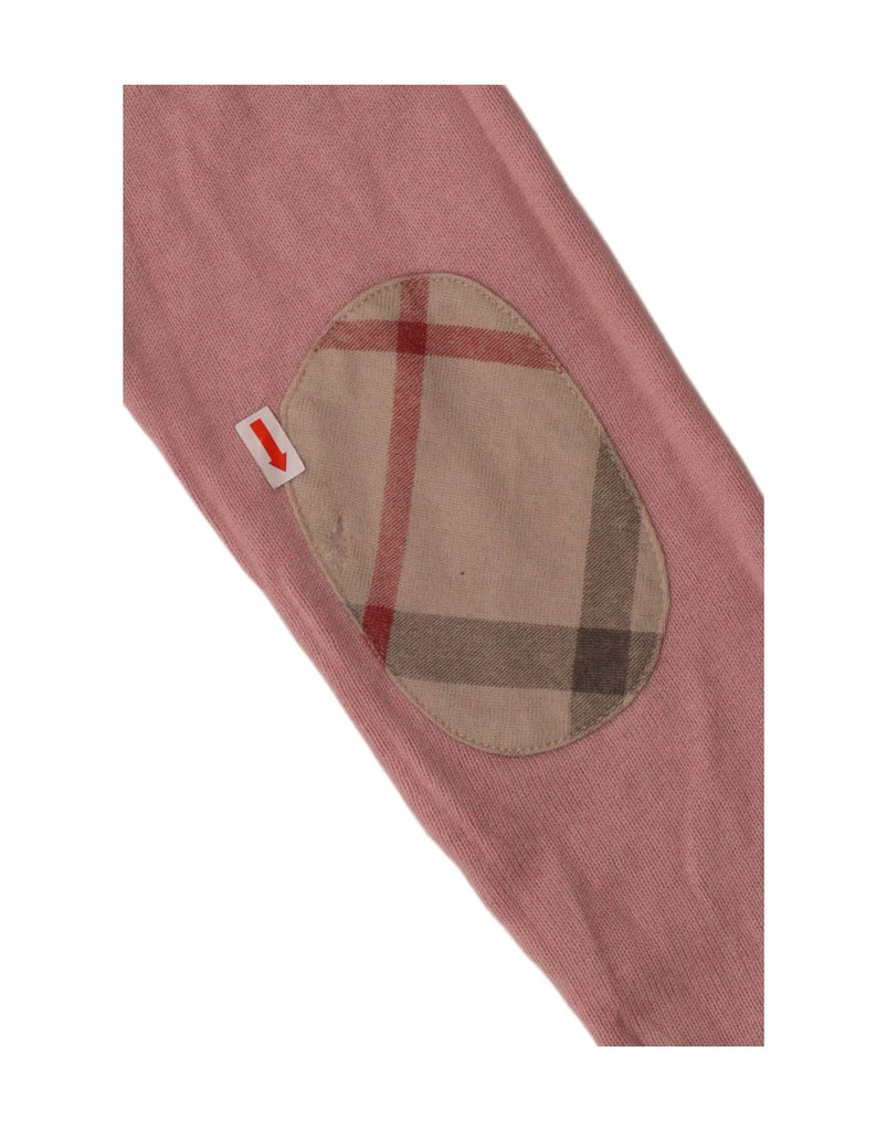 BURBERRY Womens V-Neck Jumper Sweater UK 10 Small Pink Cotton Vintage Burberry and Second-Hand Burberry from Messina Hembry 