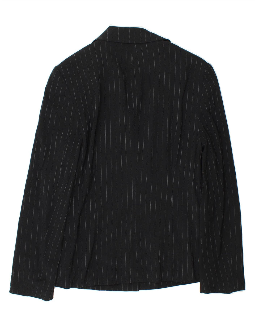 OASIS Womens 1 Button Blazer Jacket UK 10 Small  Black Pinstripe Polyester Vintage Oasis and Second-Hand Oasis from Messina Hembry 
