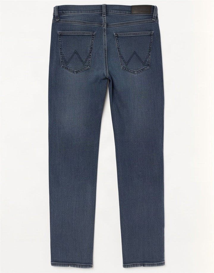 Wrangler muške uske traperice W32 L32 tamnoplavi pamuk