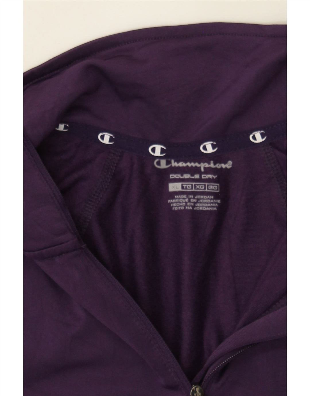 CHAMPION Womens Zip Neck Pullover Tracksuit Top UK 18 XL Purple Polyester Vintage Champion and Second-Hand Champion from Messina Hembry 