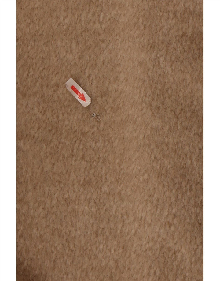 Vintage ženski preveliki kaput UK 12 srednje bež vune