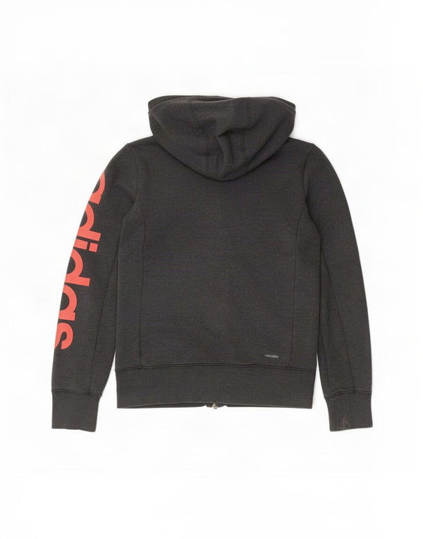 Adidas ženski džemper s kapuljačom Climalite Graphic Zip UK 6 XS sivi pamuk