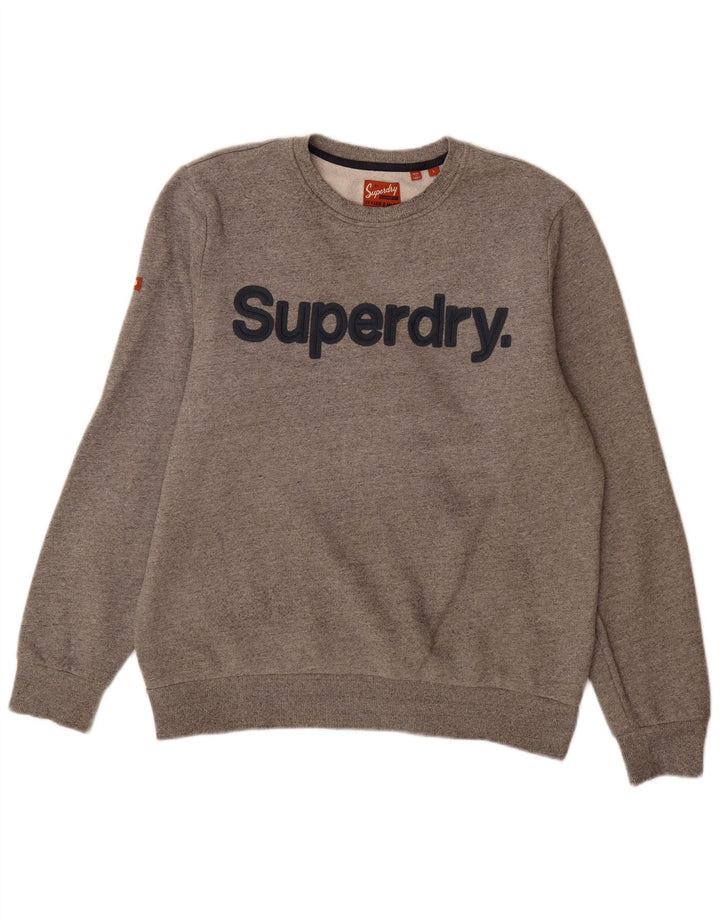 Superdry muški džemper s grafičkim motivima, veliki sivi flekasti pamuk