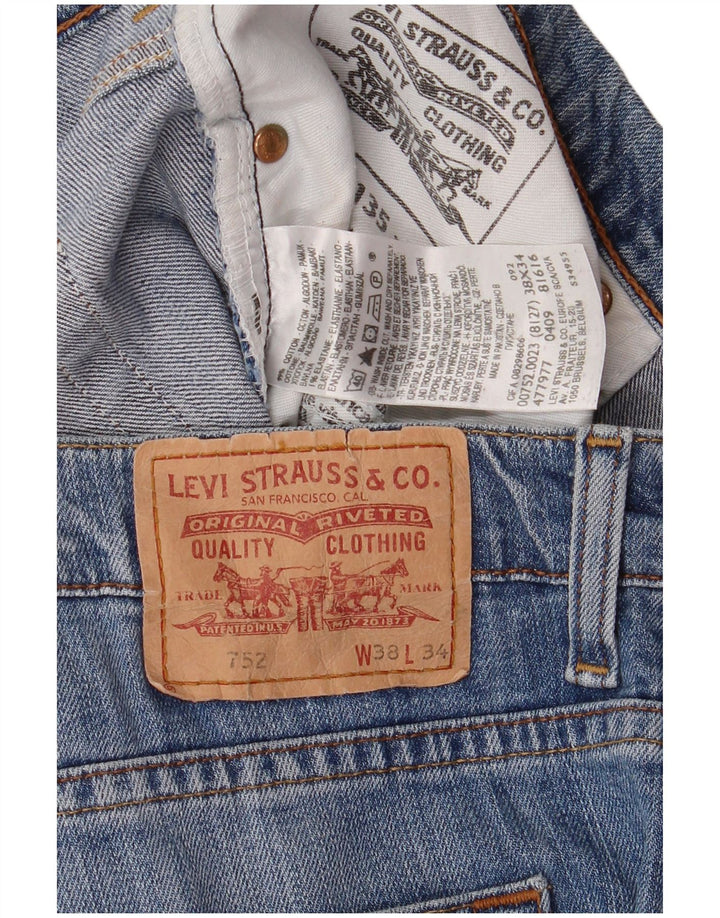Levi's muške 752 ravne traperice W38 L29 plavi pamuk